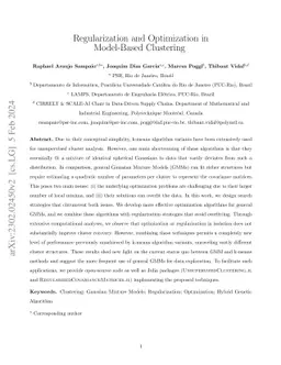 Regularization and Optimization in Model-Based Clustering