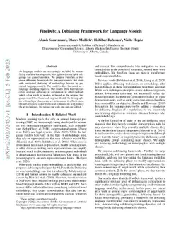 FineDeb: A Debiasing Framework for Language Models