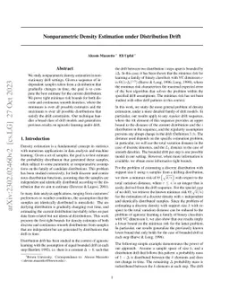 Nonparametric Density Estimation under Distribution Drift