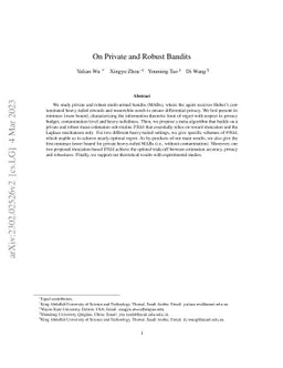 On Private and Robust Bandits