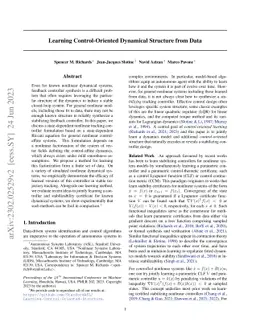 Learning Control-Oriented Dynamical Structure from Data