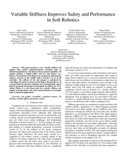 Variable Stiffness Improves Safety and Performance in Soft Robotics