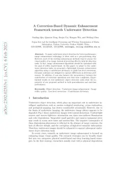 A Correction-Based Dynamic Enhancement Framework towards Underwater
  Detection