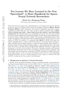 Ten Lessons We Have Learned in the New "Sparseland": A Short Handbook
  for Sparse Neural Network Researchers
