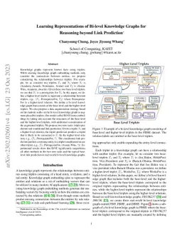 Learning Representations of Bi-level Knowledge Graphs for Reasoning
  beyond Link Prediction
