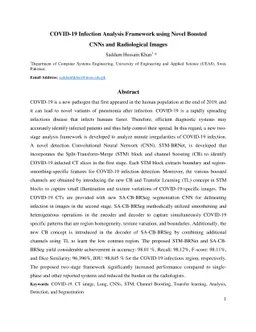 COVID-19 Infection Analysis Framework using Novel Boosted CNNs and
  Radiological Images