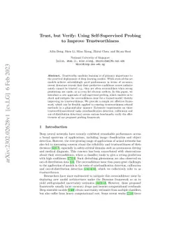 Trust, but Verify: Using Self-Supervised Probing to Improve
  Trustworthiness