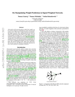 On Manipulating Weight Predictions in Signed Weighted Networks