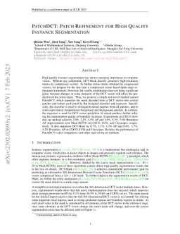 PatchDCT: Patch Refinement for High Quality Instance Segmentation