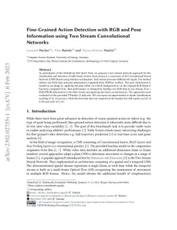 Fine-Grained Action Detection with RGB and Pose Information using Two
  Stream Convolutional Networks