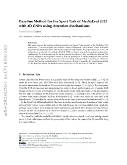 Baseline Method for the Sport Task of MediaEval 2022 with 3D CNNs using
  Attention Mechanisms