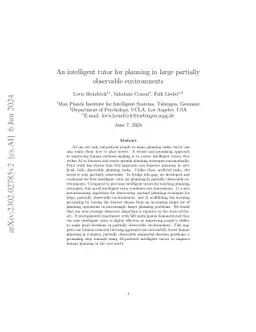 An intelligent tutor for planning in large partially observable environments