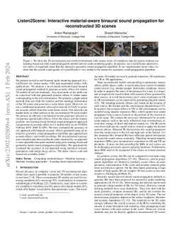 Listen2Scene: Interactive material-aware binaural sound propagation for
  reconstructed 3D scenes
