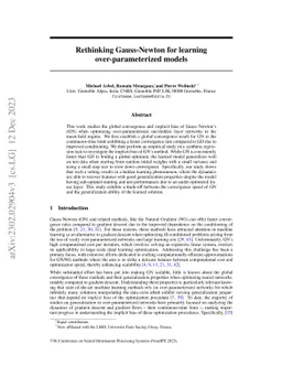 Rethinking Gauss-Newton for learning over-parameterized models