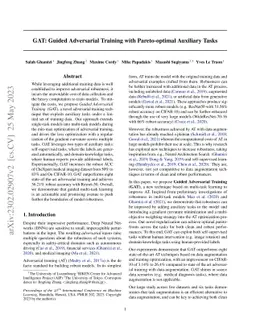 GAT: Guided Adversarial Training with Pareto-optimal Auxiliary Tasks