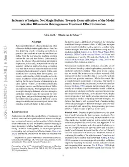 In Search of Insights, Not Magic Bullets: Towards Demystification of the
  Model Selection Dilemma in Heterogeneous Treatment Effect Estimation