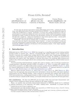Private GANs, Revisited