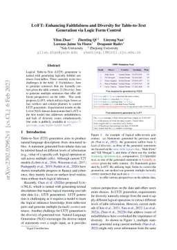 LoFT: Enhancing Faithfulness and Diversity for Table-to-Text Generation
  via Logic Form Control