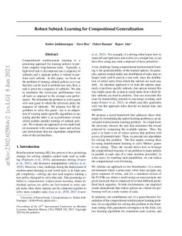 Robust Subtask Learning for Compositional Generalization
