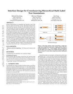 Interface Design for Crowdsourcing Hierarchical Multi-Label Text
  Annotations