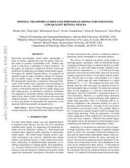 Optimal Transport Guided Unsupervised Learning for Enhancing low-quality
  Retinal Images