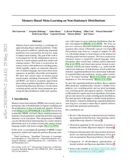 Memory-Based Meta-Learning on Non-Stationary Distributions