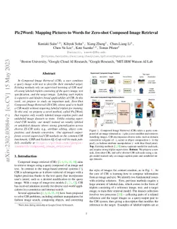 Pic2Word: Mapping Pictures to Words for Zero-shot Composed Image
  Retrieval