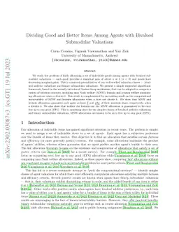 Dividing Good and Better Items Among Agents with Bivalued Submodular
  Valuations