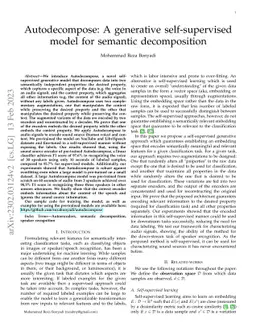 Autodecompose: A generative self-supervised model for semantic
  decomposition