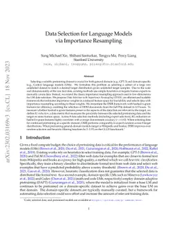 Data Selection for Language Models via Importance Resampling