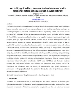 An entity-guided text summarization framework with relational
  heterogeneous graph neural network