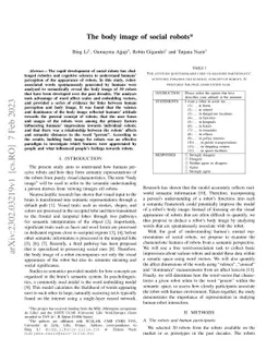 The body image of social robots