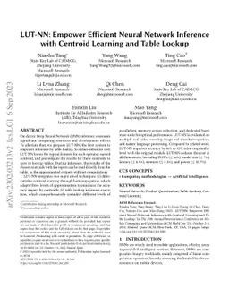LUT-NN: Empower Efficient Neural Network Inference with Centroid
  Learning and Table Lookup
