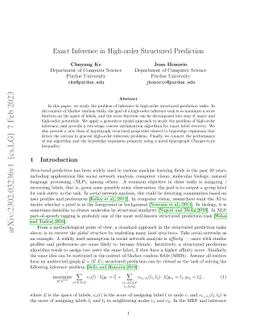 Exact Inference in High-order Structured Prediction