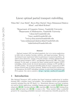 Linear Optimal Partial Transport Embedding
