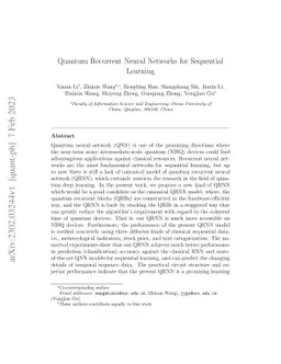 Quantum Recurrent Neural Networks for Sequential Learning