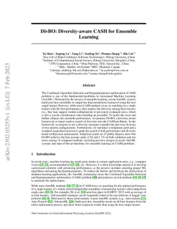 DivBO: Diversity-aware CASH for Ensemble Learning