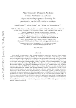 Algorithmically Designed Artificial Neural Networks (ADANNs): Higher
  order deep operator learning for parametric partial differential equations