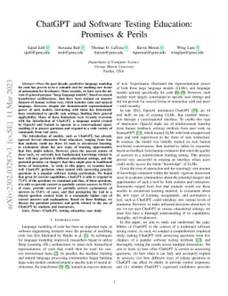 ChatGPT and Software Testing Education: Promises & Perils