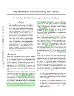 Object-Centric Scene Representations using Active Inference