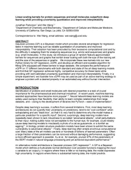 Linear-scaling kernels for protein sequences and small molecules
  outperform deep learning while providing uncertainty quantitation and
  improved interpretability