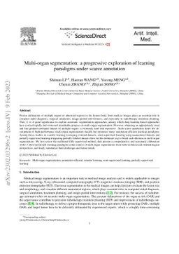 Multi-organ segmentation: a progressive exploration of learning
  paradigms under scarce annotation