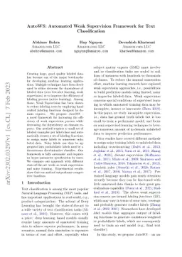 AutoWS: Automated Weak Supervision Framework for Text Classification