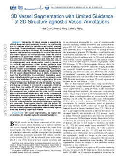 3D Vessel Segmentation with Limited Guidance of 2D Structure-agnostic
  Vessel Annotations