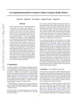 Leveraging Demonstrations to Improve Online Learning: Quality Matters