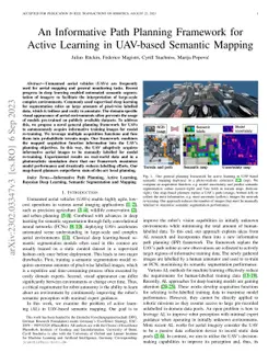 An Informative Path Planning Framework for Active Learning in UAV-based
  Semantic Mapping