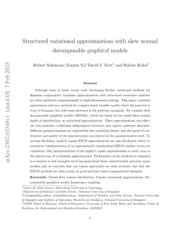 Structured variational approximations with skew normal decomposable
  graphical models