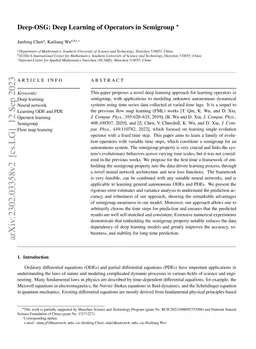 Deep-OSG: Deep Learning of Operators in Semigroup