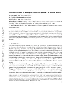 A conceptual model for leaving the data-centric approach in machine
  learning