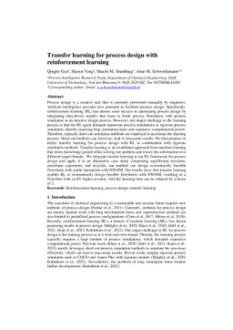 Transfer learning for process design with reinforcement learning